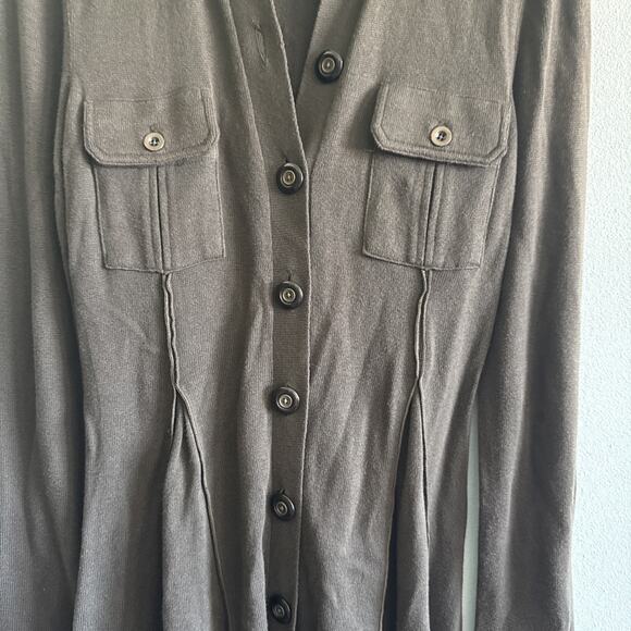 FREE PEOPLE Olive Heat GREEN Utility Button Dress Size SP Womens - Picture 2 of 6